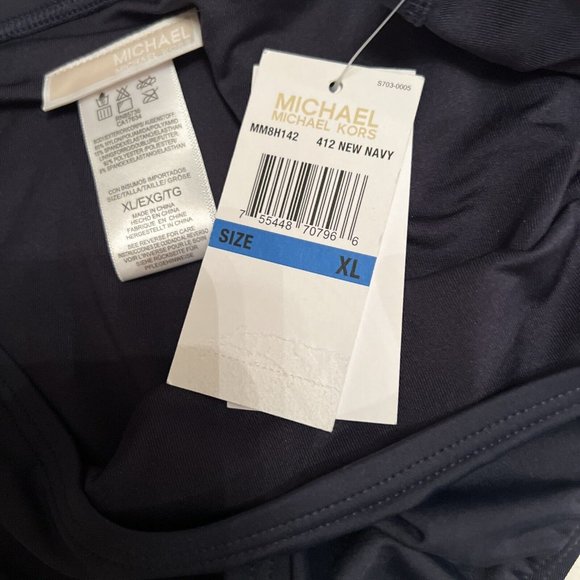 Michael Kors Sz XL Women's Navy Classic Bikini Swim Bottoms - Picture 6 of 7